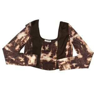 Abstract tie dye mesh top
